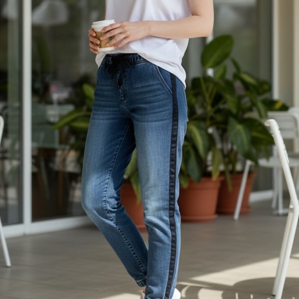 Torrid Stylish Blue Jeans with Black Stripe